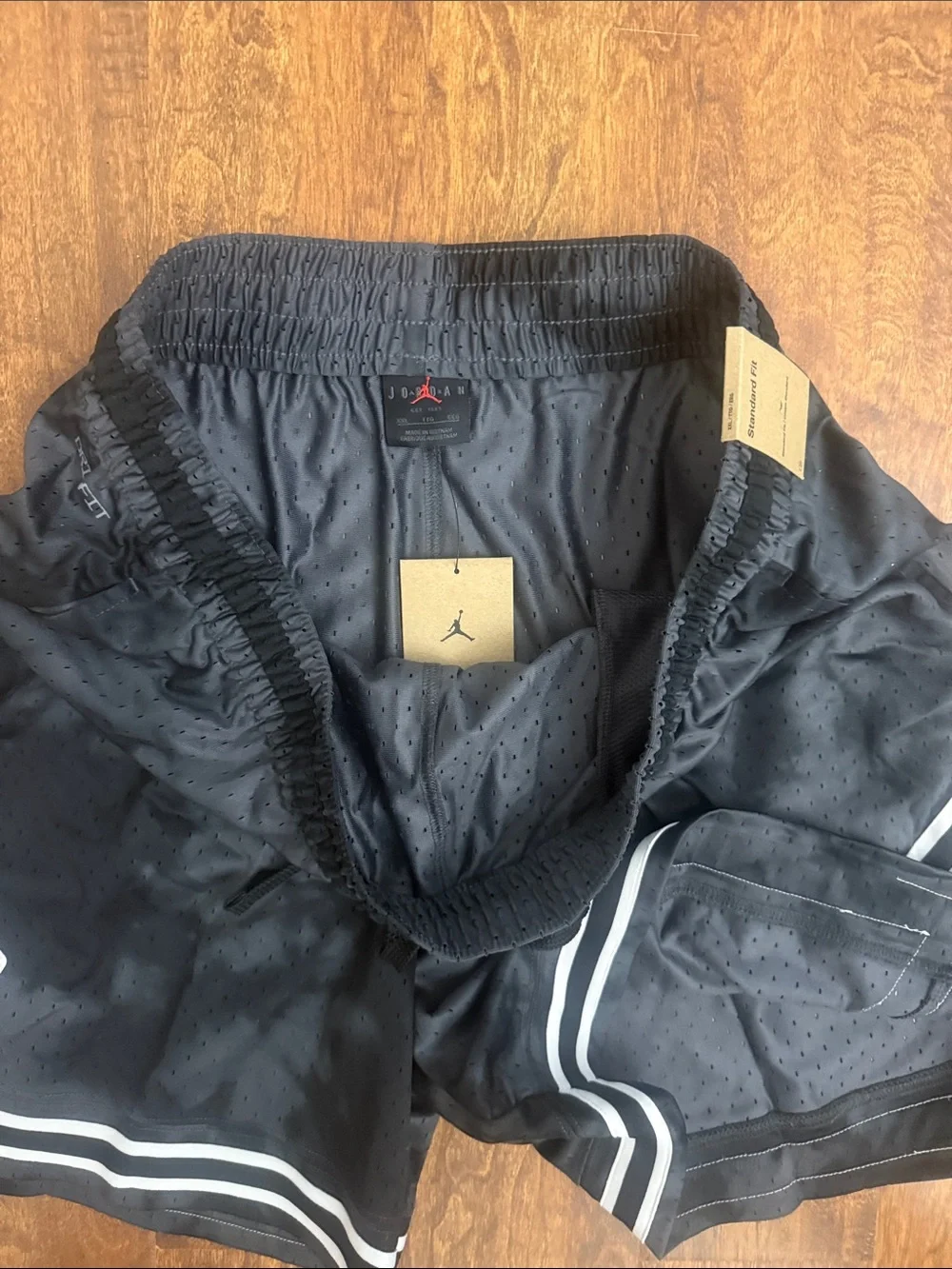 Jordan Black Athletic Shorts with White Trim